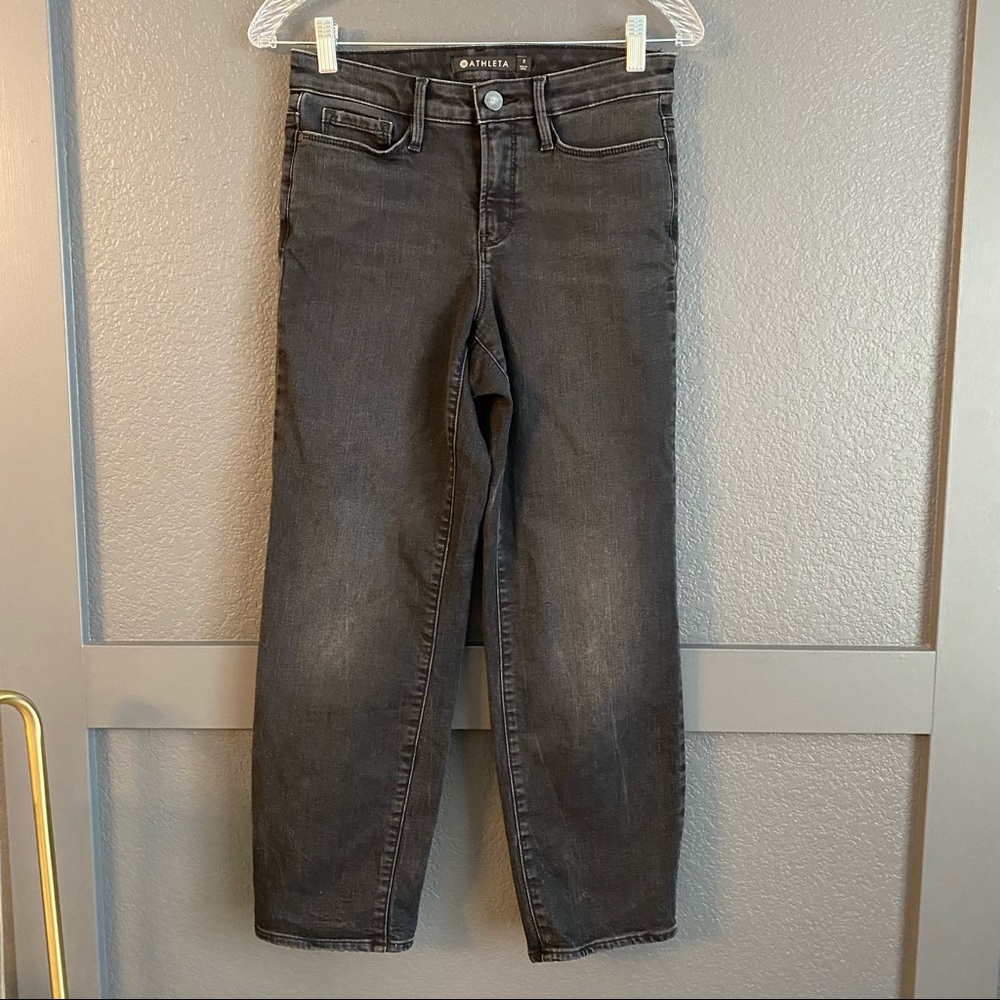 Athleta Charcoal Straight Leg Jeans